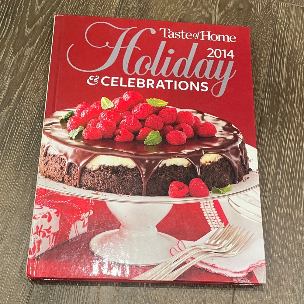 Taste of Home Red Holiday Cookbook with Chocolate Cake - Picture 1 of 4